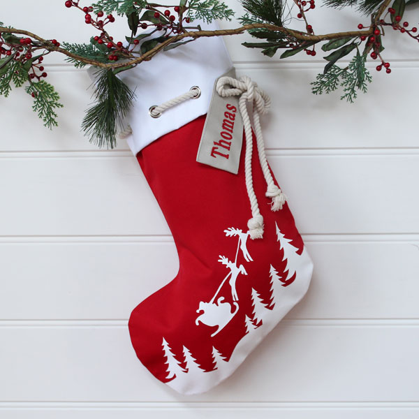 Christmas Stocking Sleigh - Red