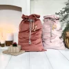 Personalised Luxury Velvet Santa Sack - Dusty Pink - Image 3